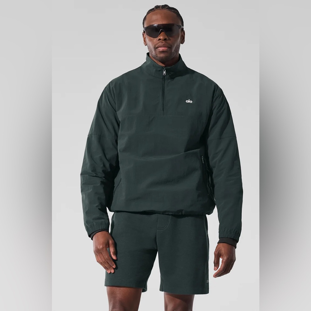 Alo Yoga Charcoal Green Light Weight Takeaway Track Pullover - Small - Brand New